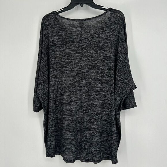 Ultra Freeze Marled Black Sweater Knit Top Dolman Sleeves Slouchy Oversized 2X - Picture 6 of 9